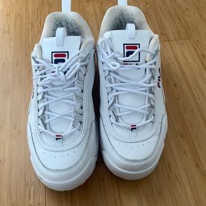 Men’s White FILA High-Top Sneakers